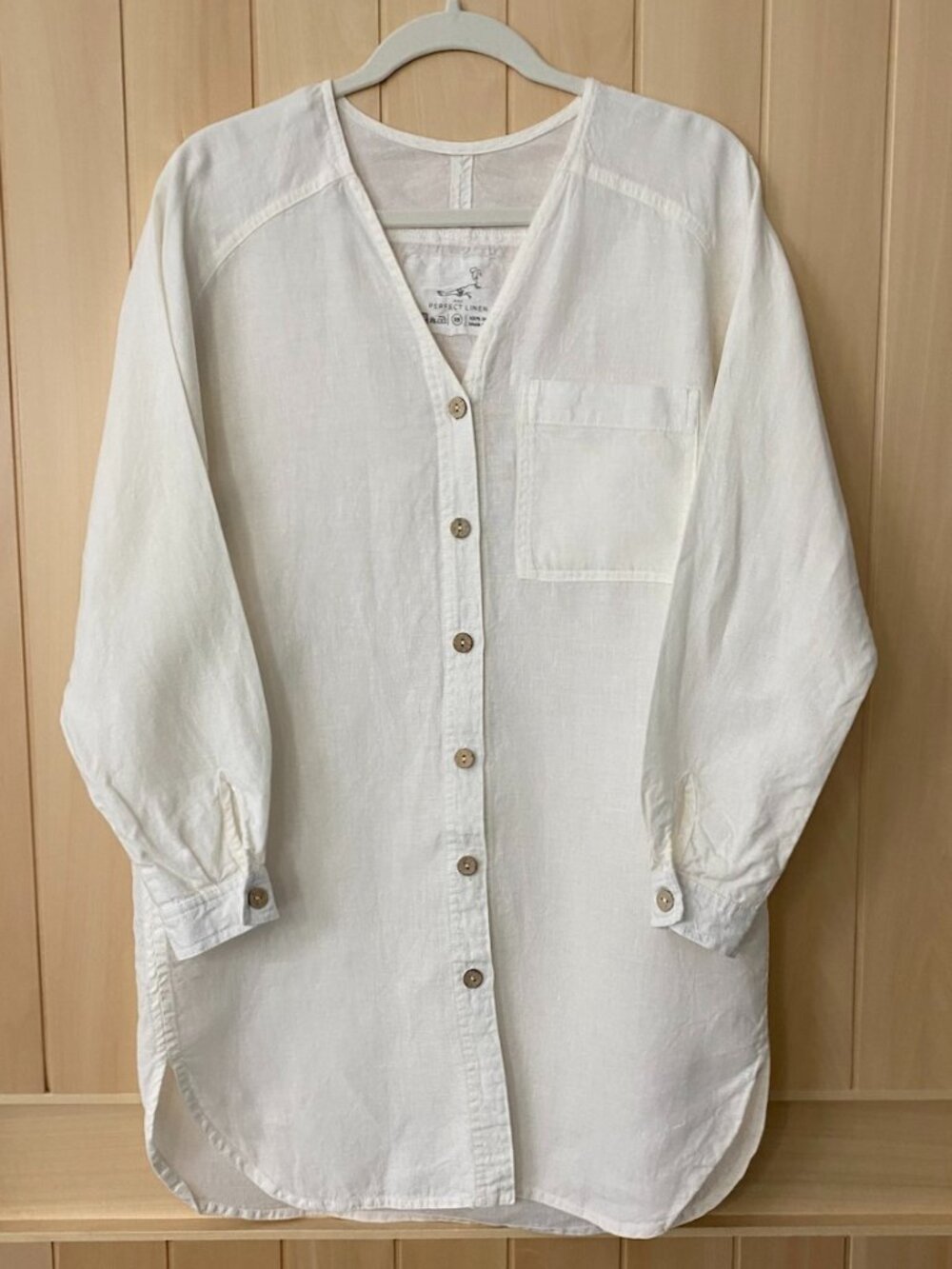notPERFECTLINEN Cream Livorno Top Blouse Size XS